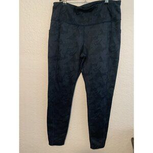 Mondetta Performance Luxury Size L Leggings Grey Patterned Fleece lined pockets